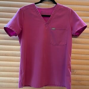 Figs  Bright Fuchsia Catarina top small